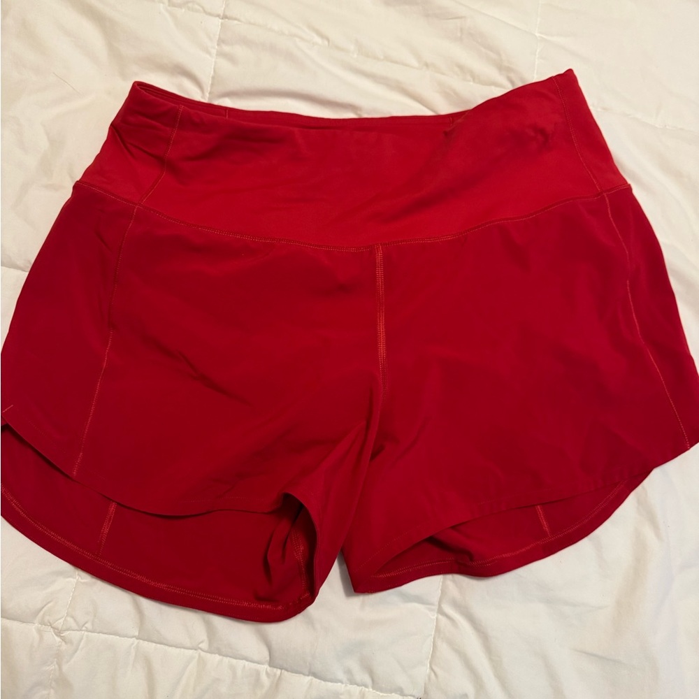 Lululemon Athletica Vibrant Red Athletic Shorts